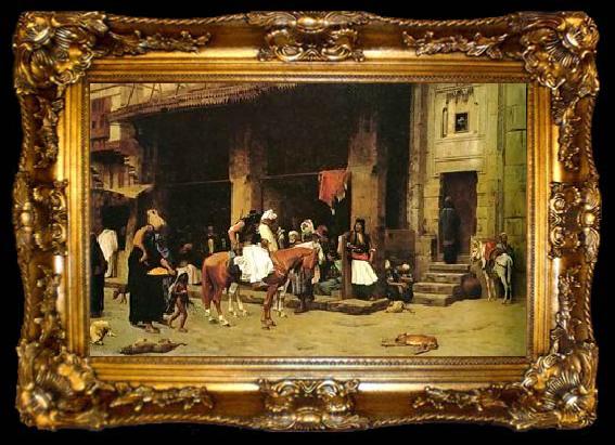 framed  unknow artist Arab or Arabic people and life. Orientalism oil paintings  455, ta009-2